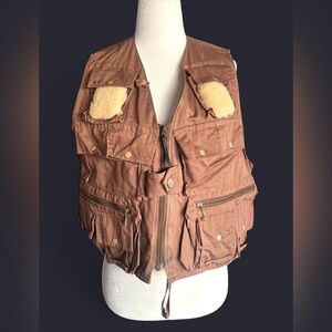 VINTAGE 1950’s Ideal Fly Fishing Vest size M in Brown